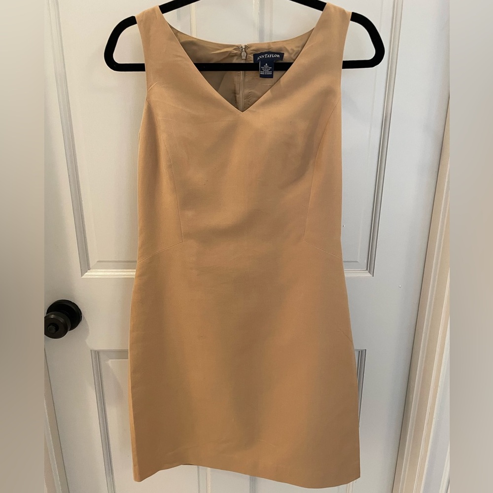 Ann Taylor Camel Sheath Dress